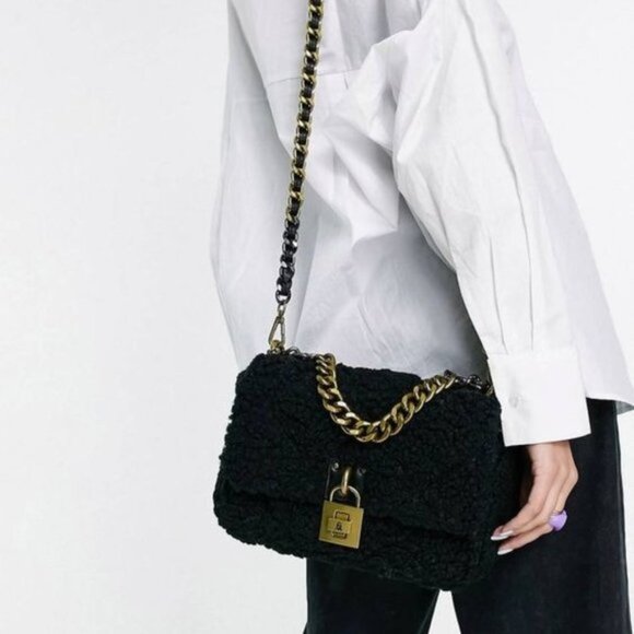 Steve Madden Handbags - STEVE MADDEN BTerra-G Sherpa Crossbody Black